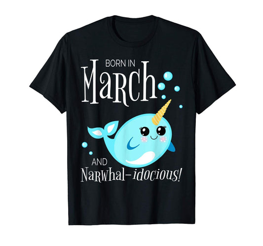 Narwhal Birthday Shirt, March Birthday Shirt, Unicorn Of The Sea, Birthday Girl, Unicorn Shirt, Ocean Theme Birthday, Beach Birthday Party