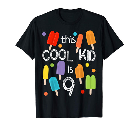 Cool Kid Ice Pop Popsicles Birthday Shirt, Ice Cream Theme Party, Custom Birthday Outfit, Personalized with Any Age, Summer Pool Beach Party