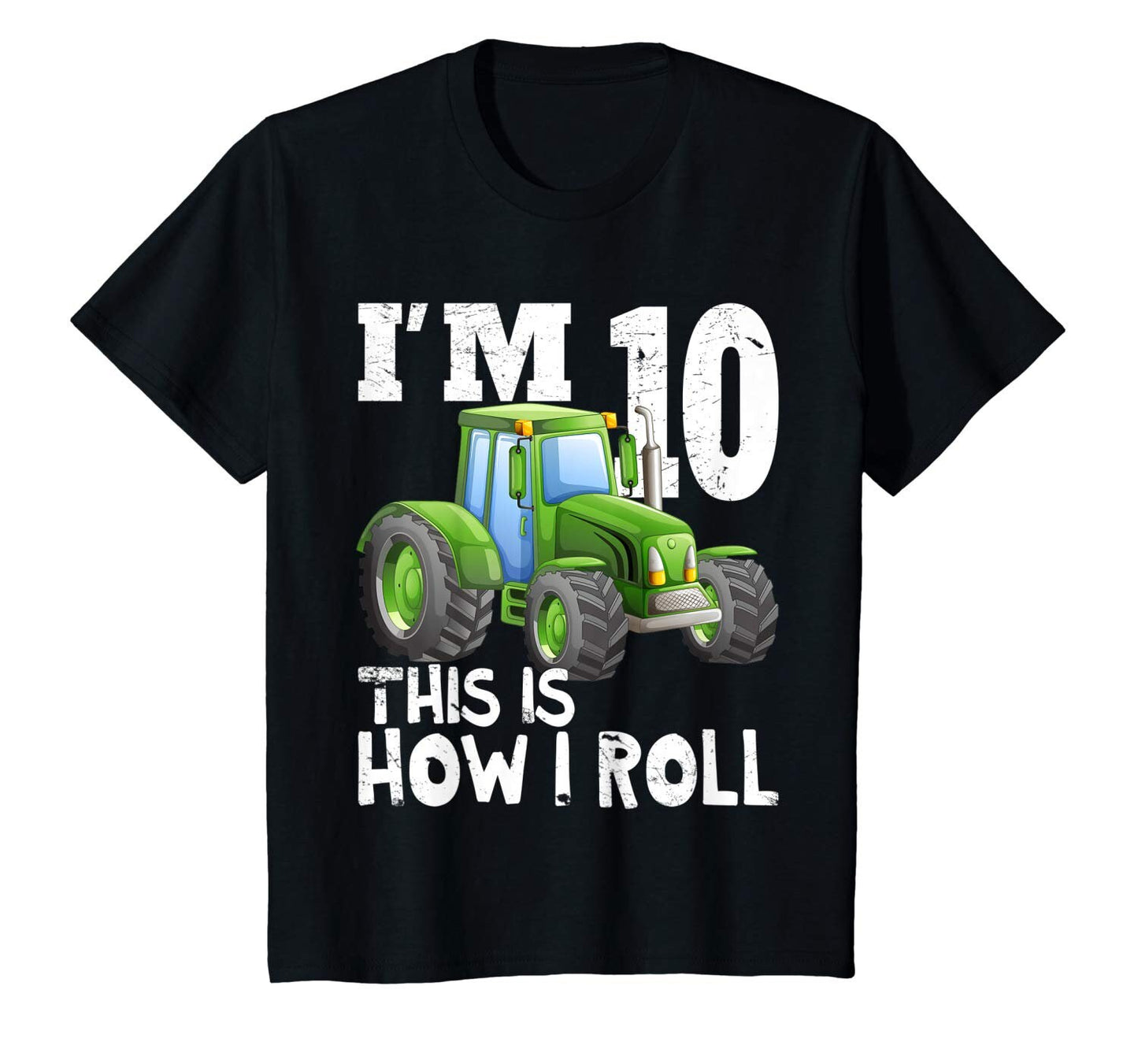 Kids Green Tractor Birthday Shirt All Ages 1 2 3 4 5 6 7 8 9 10 11 12 Years Old Personalized Farm Birthday, Farm Shirt, Farm Art