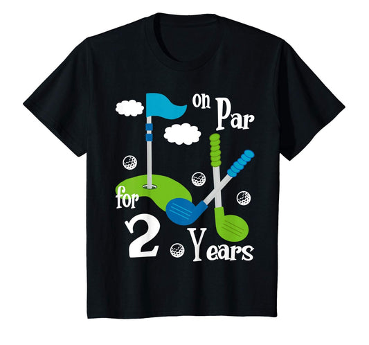 Kids Golf Birthday Party T-Shirt Golf Club Tee Gift for Boy Girl All Ages 1 2 3 4 5 6 7 8 9 10 11 12 Years Old