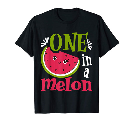 One In A Melon Watermelon Million Funny Pun Quote Design T-Shirt