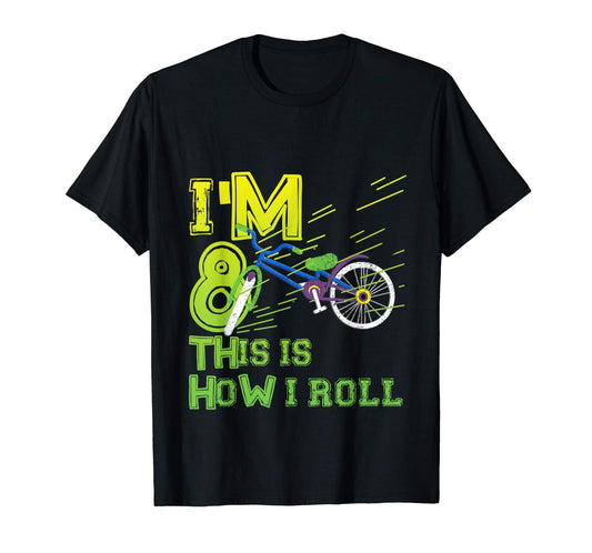 Kids This Is How I Roll Birthday Bicycle Party Bike T-Shirt All Ages 1 2 3 4 5 6 7 8 9 10 11 12 Years Old