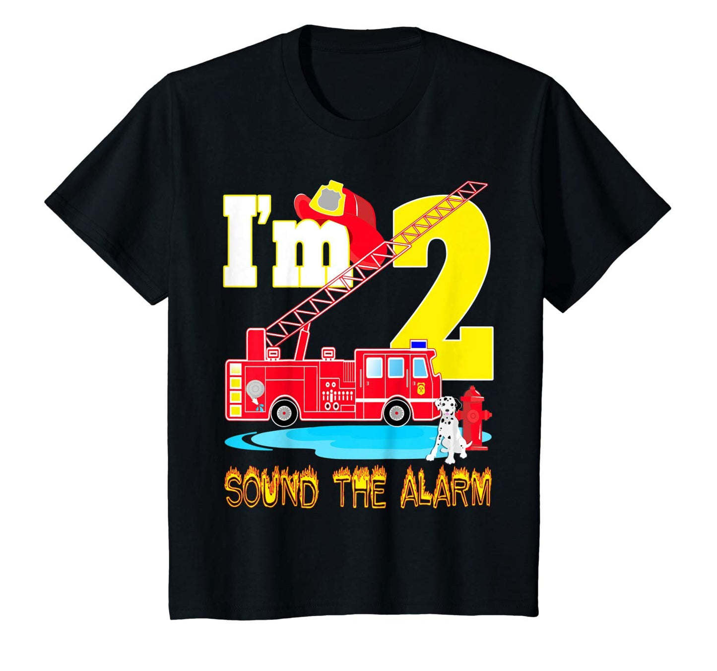 Sound The Alarm Fire Truck Birthday Shirt, Firetruck Birthday, Fire Engine, Fireman Birthday, Dalmatian Dog Shirt, Firefighter Birthday Tee