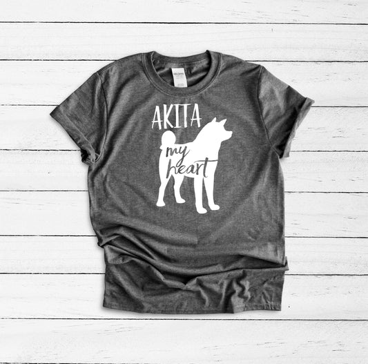 Akita My Heart Shirt, Akita Dog, Akita Mom, Akita Inu, Akita Shirt, Funny Dog Shirt, Key To My Heart Gift, I Love My Dog, Japanese Akita Tee