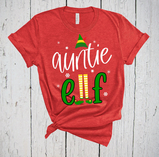 Auntie Elf, Elf Shirts, Personalized Elf, Christmas Elf, Holiday Shirt, Christmas Shirt, Elf Family Shirts, Elf Shirts Shirt, Aunt Shirt