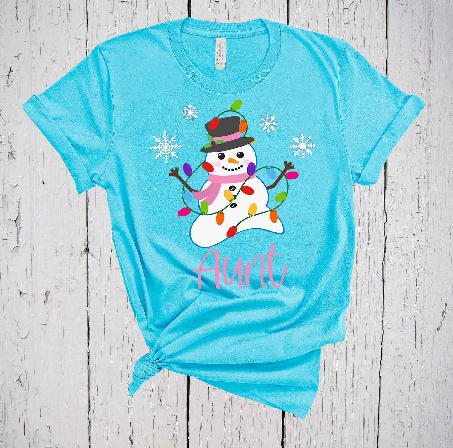 Aunt Snowman, Cute Christmas Shirt, Snowman Tee, Custom Shirt, Personalized Shirt, Holiday Shirt, Snowman Shirt, Aunt Shirt, Christmas Tee