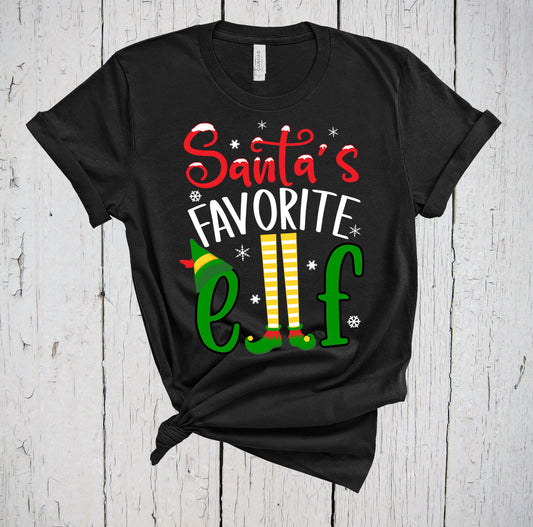 Santa's Favorite Elf, Christmas Shirt, Elf Costume, Holiday Shirt, Cute Christmas Shirt, Elf Shirt, Elf Hat, Snowflake Shirt, Holiday Party