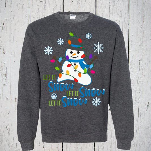 Let It Snow, Christmas Sweatshirt, Snowman Shirt, Holiday Shirt, Christmas Shirt, Teacher Shirt, Let It Snow Shirt, Christmas Family Shirts