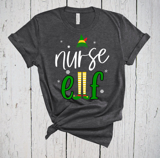 Nurse Elf, Cute Christmas Shirt, Holiday Shirt, Nurse Gift, Nurse Shirts, Nurse Appreciation, RN Nurse Tee, Pediatric Nurse, Xmas Tshirt,