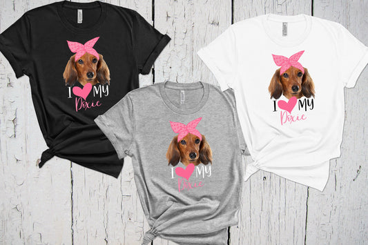 I Love My Doxie, Fur Mama Shirt, Dachshund Mom Tee, Dachshund Lover Gift, Doxie Mama, Doxie Mom Gift, Little Wiener Dog, Dachshund Mom Shirt