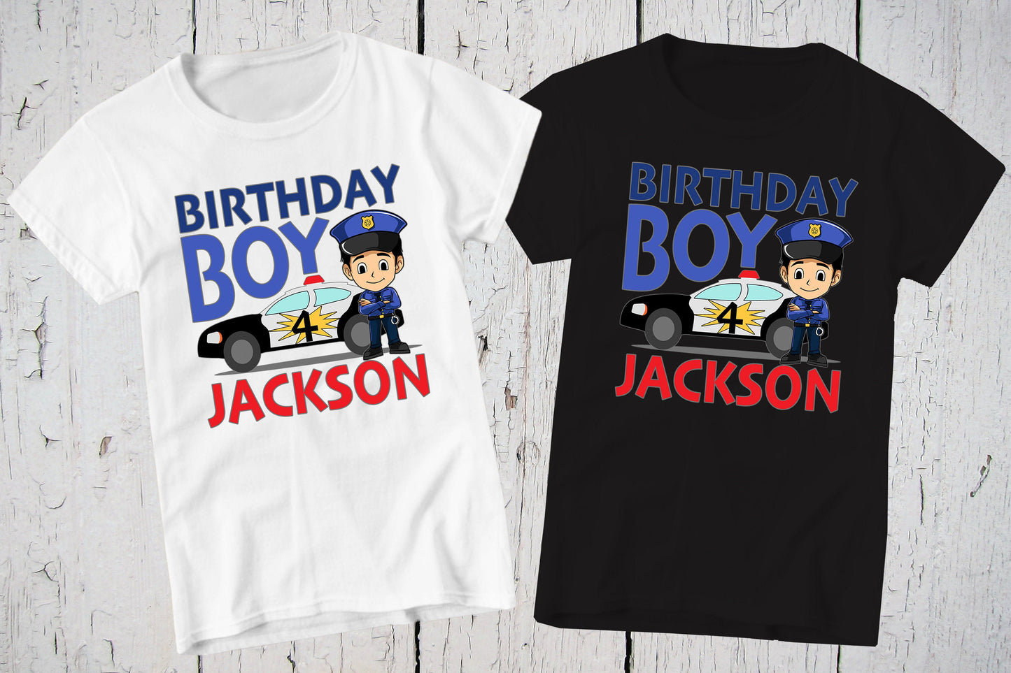 Police Birthday Shirt, Police Birthday Party, Custom Police Shirt, Police Car, Boys Birthday Shirt, Police Officer Shirt, Policeman Birthday
