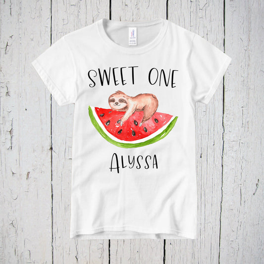 Sweet One, Sloth Shirt, Watermelon Shirt, First Birthday, One Shirt, First Birthday Outfit Boy, Girls Birthday Shirt, 1st Birthday Shirt