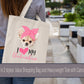 I Love My Chihuahua Canvas Bag, Eco Friendly Bag, Canvas Messenger Bag, Reusable Grocery Bag, Teacher Tote Shoulder Bag, Dog Mom Book Tote