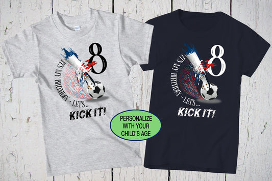 Soccer Birthday Shirt, Personalized Shirt, Boys Soccer Birthday Shirt, Birthday Soccer, Girls Soccer Shirt, Soccer Party, Sports Theme Tee