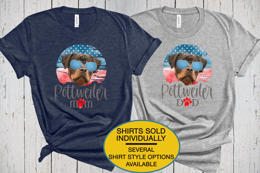 Rottweiler T Shirt, Dog Mama Shirt, Dog Lover Shirt, Rottweiler Gifts, Rottweiler Dad Shirt, Rottie Mom, Matching Shirts, 4th of July Shirt