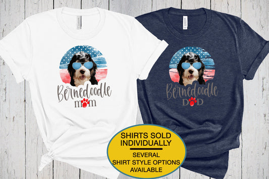 Bernedoodle Shirt, Bernedoodle Gift for Mom, Dog Mama Shirt, Dog Lover Shirt, Matching Shirts, 4th of July Shirt Patriotic Shirt, Berner Dad