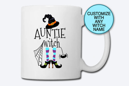 Auntie Witch, Coffee Mug, Fall Mug, Halloween Mug, Funny Coffee Mug, Mug Gift, Ceramic Mug, Tea Mug, Aunt Mug, Witch Family Mugs, Auntie Mug