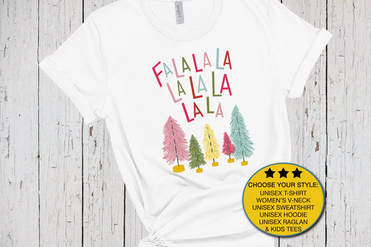 Fa la la Christmas Trees, Cute Christmas Shirt, Christmas Gifts for Women, Holiday Shirts Top, Xmas Shirt, Womens T Shirt, Winter Shirt