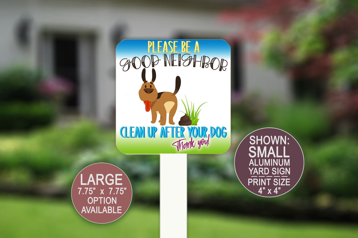 Pet Yard Sign, Dog Poop Sign, Lawn Sign, Airbnb Sign, Thank You Sign, Yard Art, Yard Decor, Outdoor Sign, Funny Signs, Metal Sign, Dog Sign