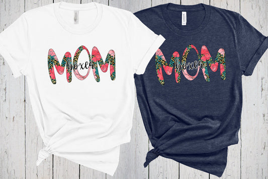 Boxer Mom, Dog Mom T Shirt, Western Floral, Peony Print, Leopard Print, Boxer Dog Gifts, Boxer Mom Sweatshirt, Boxer Dog Shirt, Boxer Owner