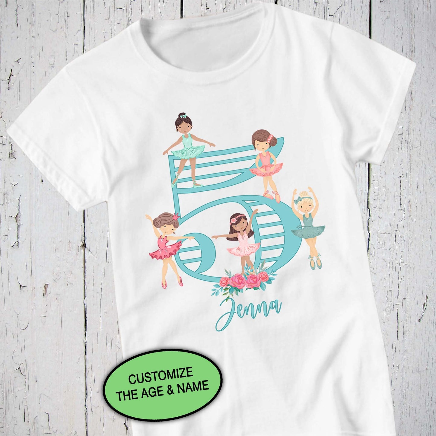 Dancer Birthday Shirt, Girls Birthday Shirt, Ballerina Shirt, Ballet Shirt, Personalized Number Shirt, Cute Girl Shirt, Customized T-shirt