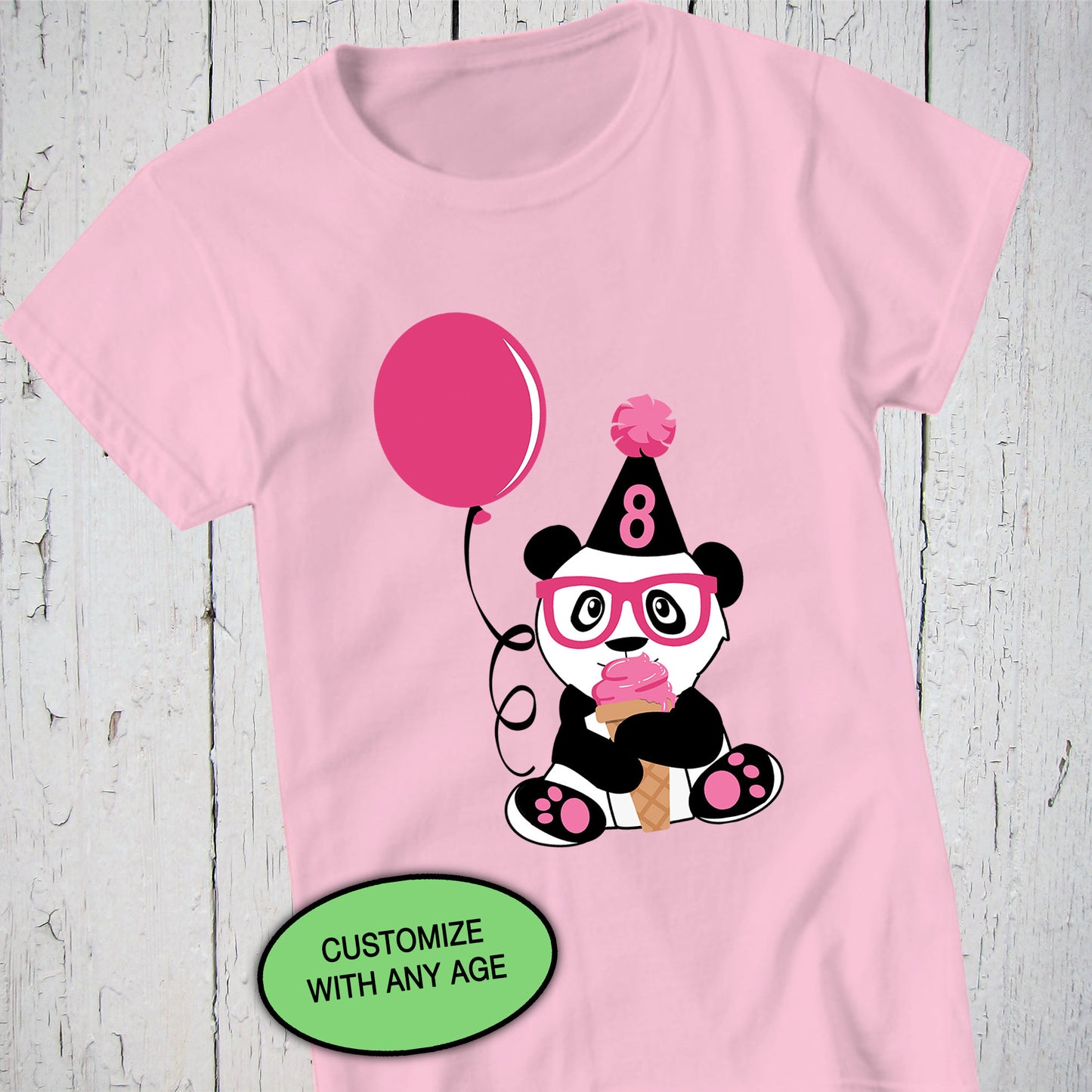 Panda Shirt, Custom Shirt, Birthday Shirt, Birthday Gift Girl, Ice Cream Party, Custom Toddler Shirt, Panda Bear, Panda T Shirt, Number Tee