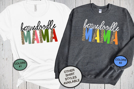 Bernedoodle Mama, Mother's Day Shirt, Dog Lover T Shirt, Pet T Shirt, Dog Mama Shirt, Dog Mom Shirt, Doodle Leopard Print, Bernedoodle Gifts