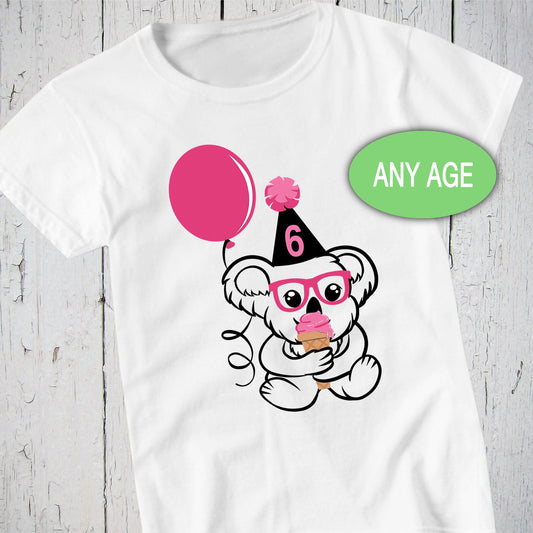 Koala Bear, Koala Shirt, Customized Shirts, Koala Print, Birthday Gift Girl, Koala Gifts, Girls Birthday, Australia Shirt, Ice Cream Party