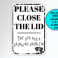 Bathroom Sign, Boxer Dog Gifts, Please Close The Lid, The Dog Has A Drinking Problem, Funny Dog Signs, Metal Wall Art, Bathroom Wall Decor