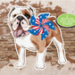 English Bulldog Sticker, Patriotic July 4, USA American Flag, Cute Dog Sticker, Journal Laptop, Gift for Friend, British Bulldog Mom or Dad