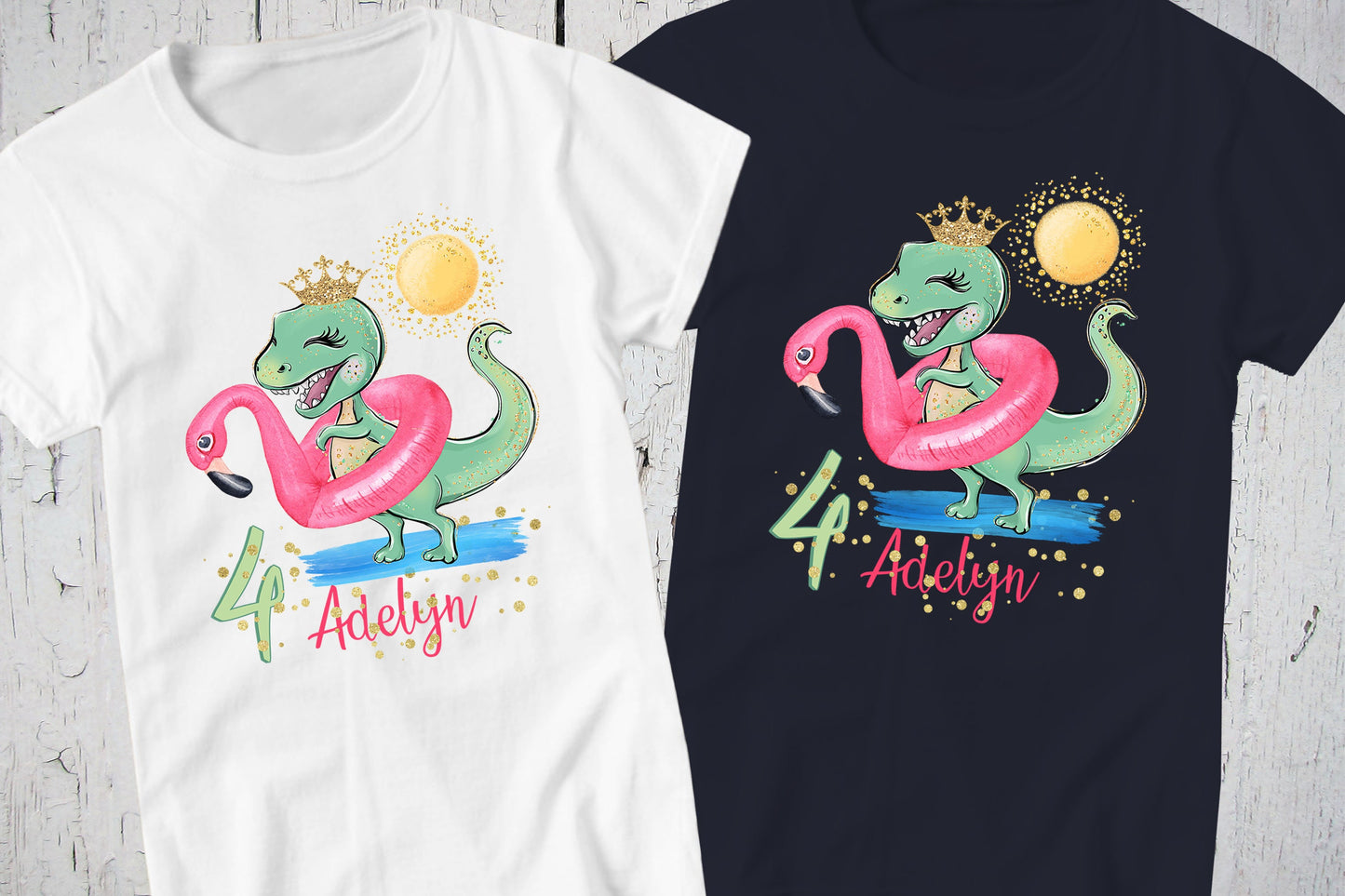 Flamingo Pool Party, Dinosaur Birthday Shirt, Dinosaur Theme, Personalized Gift, Kids Pool Party, Dinosaur Shirt, Summer Beach Party Tee