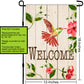 Hummingbird Welcome Garden Flag, House Flag, Porch Flags, Outdoor Flag, Camping Flag, Floral Welcome Sign, Hummingbird Garden Party Flag