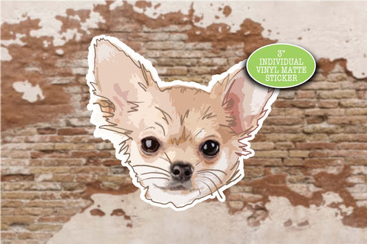 Chihuahua Sticker, Small Dog Sticker, Gift for Mom, Cute Dog Sticker, Water Bottle Stickers, Vinyl Sticker Laptop, Fur Mama, Chihuahua Gifts