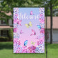 Butterfly Art, Welcome Garden Flag, House Flag, Garden Art, Outdoor Flag, Garden Gift, Summer Garden Flag, Hydrangeas Flowers Garden Gift