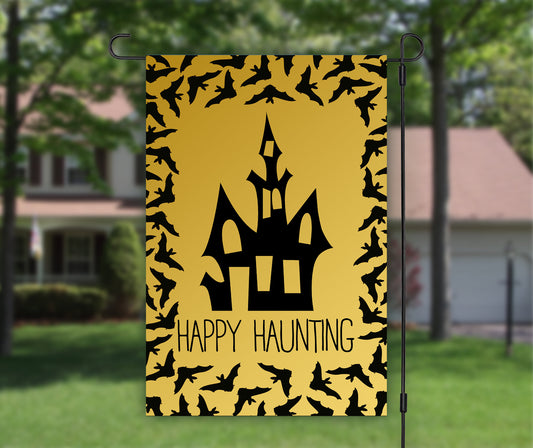 Happy Haunting, Halloween Flag, Haunted House Flags, Halloween Bats, Yard Flag, Welcome Sign Camping Flag, Fall Garden Flag, House Banner