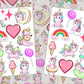 Kawaii Unicorn, Cute Stickers for Kids, Sticker Sheet, Pink Unicorn, Unicorn Favor, Donut Sticker, Laptop Stickers, Girl Stickers, Ice Cream