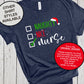 Naughty Nice Nurse, Cute Christmas Shirt, Holiday Shirt, Nurse Gift, Nurse Shirts, Santa Claus Hat, Santa Checklist, Good or Bad List