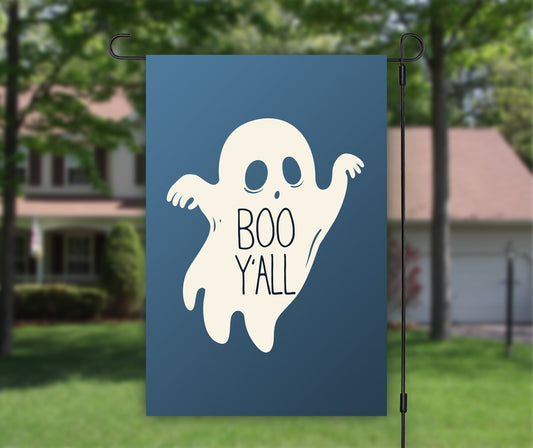 Boo Y'all Halloween Ghost Porch Flag, Camping Flag, Yard Flag, Welcome Garden Flag, Halloween Flag, House Flag, Yard Flag, Fall Garden Flag