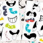 Funny Big Mouth Monster Creature Sticker Sheet, Creepy Vampire Teeth Peel and Stick Water Bottle Sticker Gifts, Scary Halloween Party Favors