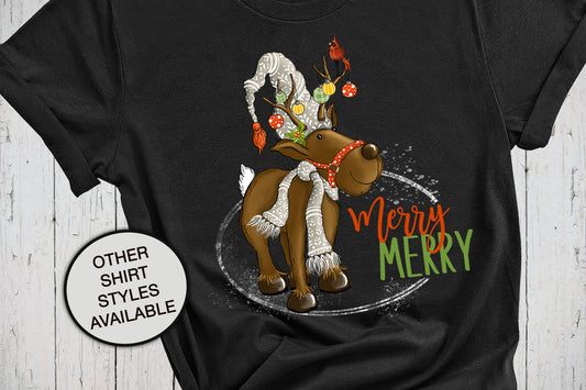 Merry Merry, Christmas Reindeer Holiday Shirt, Family Christmas Tee, Xmas Shirt, Merry Christmas T Shirt, Christmas Sweatshirt, Matching Tee