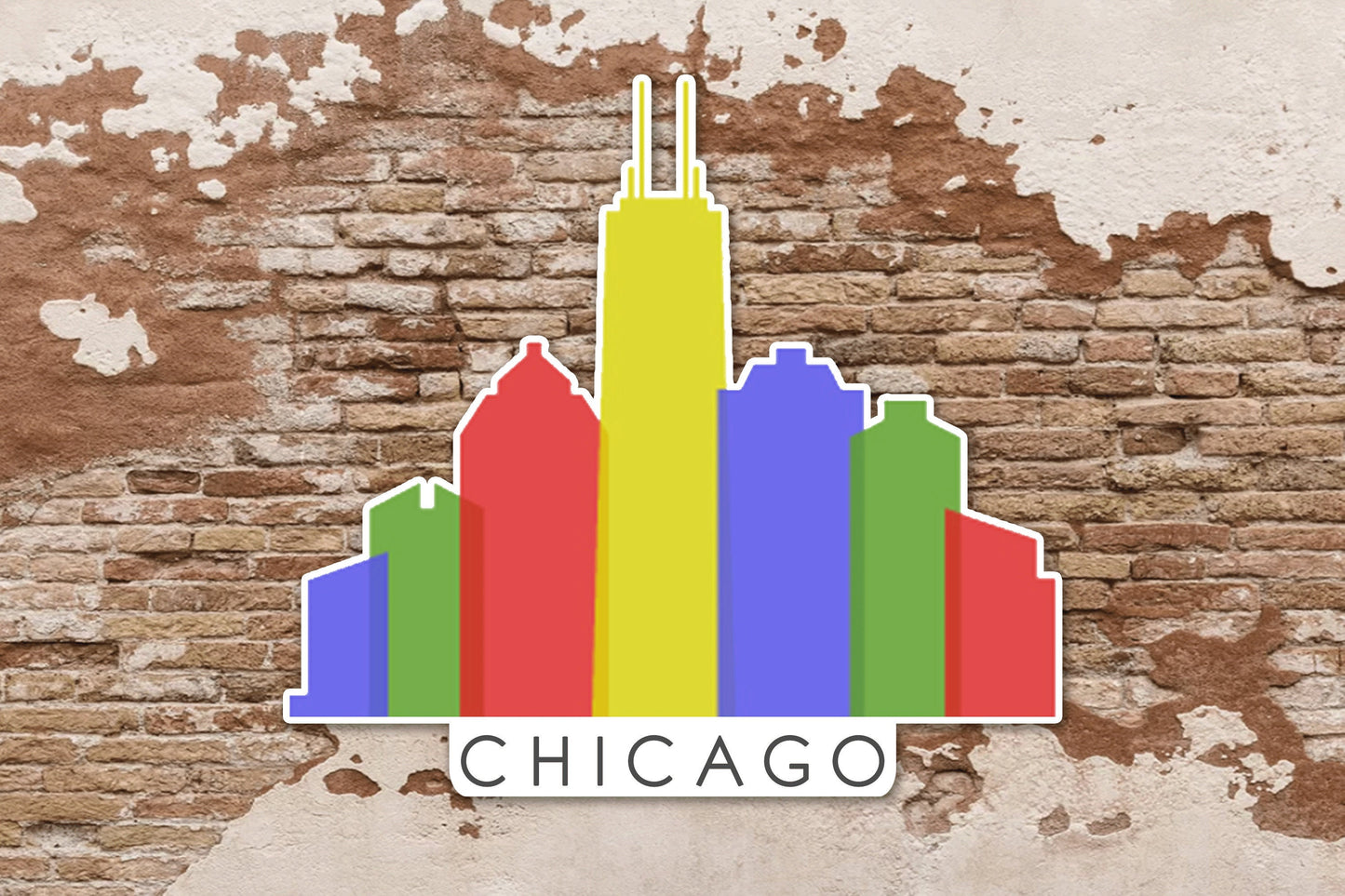 Chicago Skyline Vinyl Decal Sticker, Phone Sticker, Journal Stickers, Art Sticker Labels, Computer Stickers, Chicago Decal, Chicago Gifts