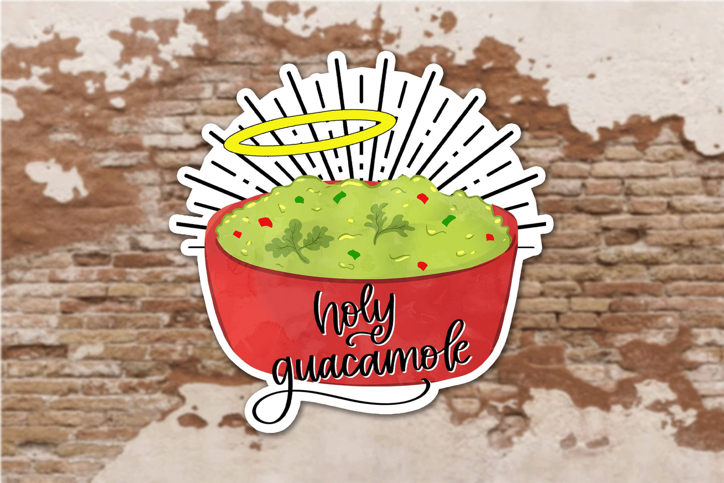 Holy Guacamole Sticker, Phone Sticker, Favor Stickers, Mexican Sticker, Funny Vinyl Sticker, Funny Stickers, Laptop Stickers, Planner Decals