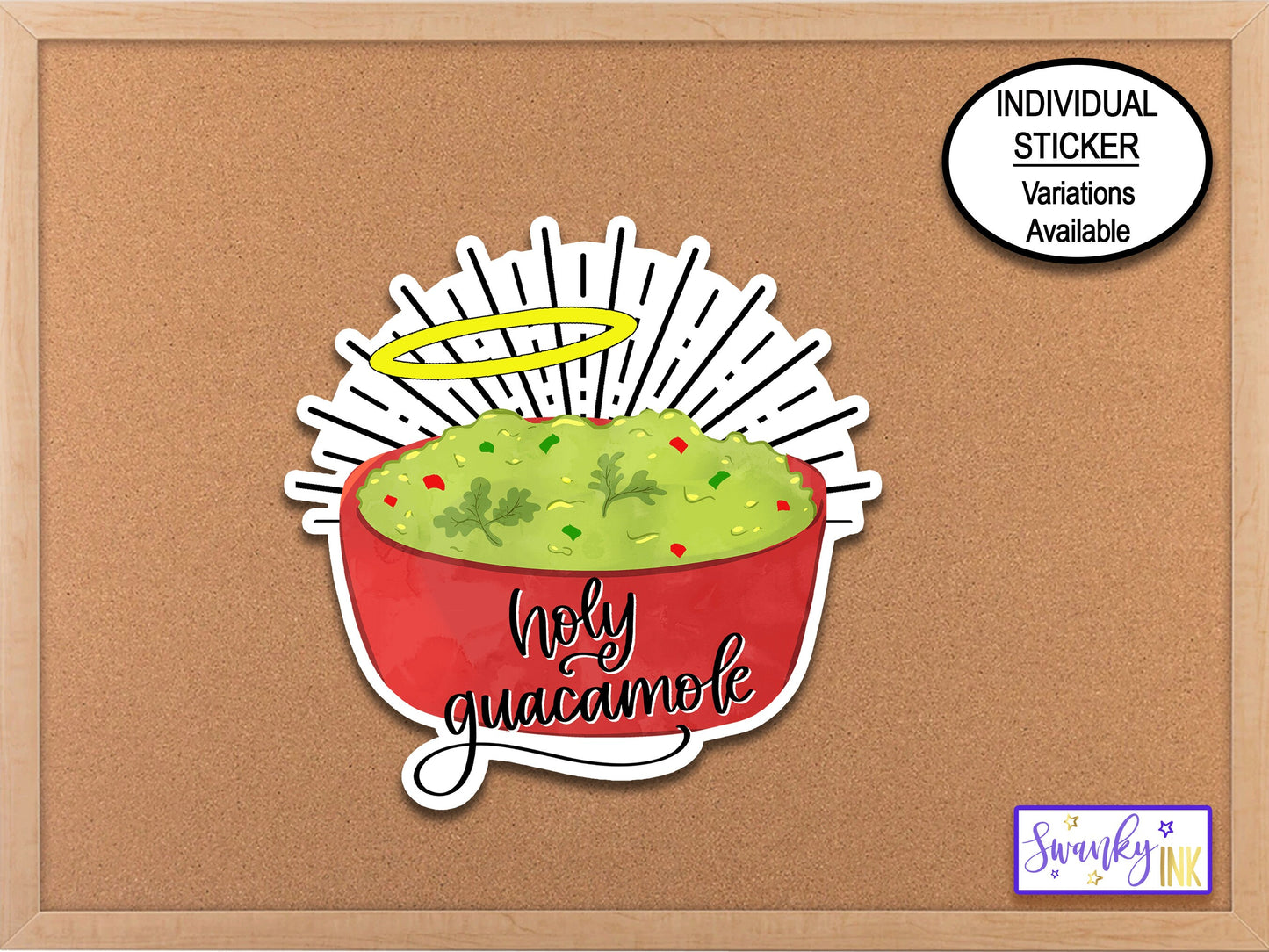 Holy Guacamole Sticker, Phone Sticker, Favor Stickers, Mexican Sticker, Funny Vinyl Sticker, Funny Stickers, Laptop Stickers, Planner Decals