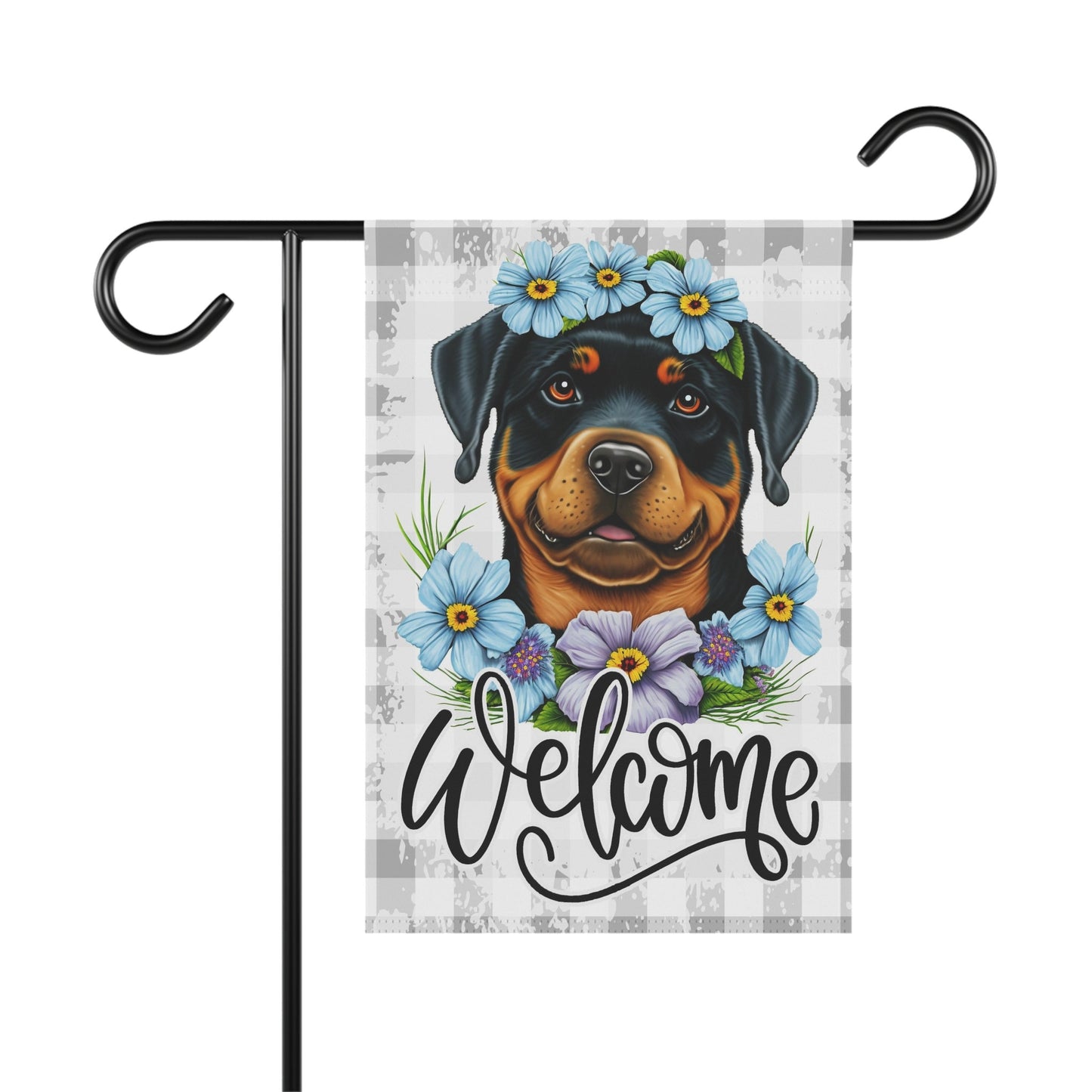 Rottweiler Welcome Garden Flag, Spring Garden Flag, Dog Lover Gift House Flags, Garden Flag, Outdoor Flag, Porch Welcome Sign, Rottie Mom