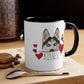 Siberian Husky Kisses Dog Coffee Mug, Husky Mom Mug Valentine Gift, Dog Lover Mug, Husky Dog Dad Mug, Valentines Day Gift, Valentines Mug