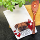 Boxer Dog Kisses Valentines Day Gift for Mom, Boxer Mom Valentine Gift, Hearts Dish Towel, Boxer Dad Valentines Dog Gift, Kitchen Tea Towel