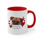 Boxer Kisses Dog Coffee Mug, Boxer Dog Mom Valentine Gift, Dog Lover Mug, Red Hearts Valentines Day Gift, Boxer Dog Dad Mug, Valentines Mug