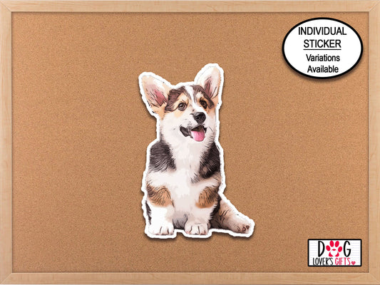 Tri-Color Corgi Dog Sticker, Cute Dog Sticker, Vinyl Decal, Journal Laptop, Dog Mom Sticker, Corgi Gifts, Pet Stickers, Dog Planner Stickers