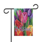 Tulips Welcome Garden Flag, Garden Art, Tulip Print Garden Decoration, Porch Flag, House Flag, Grandma Garden Outdoor Flag, Farmhouse Flag