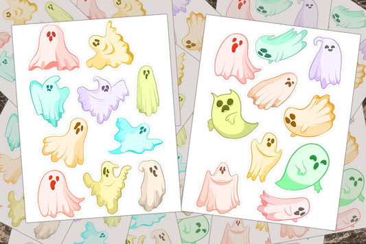 Cute Ghost Sticker Sheet, Cute Stickers, Journaling Stickers, Halloween Sticker, Computer Stickers, Planner Stickers, Fall Stickers, Favors